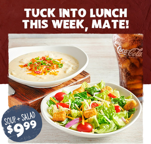 Tuck into lunch this weekend, mate! Soup And Salad